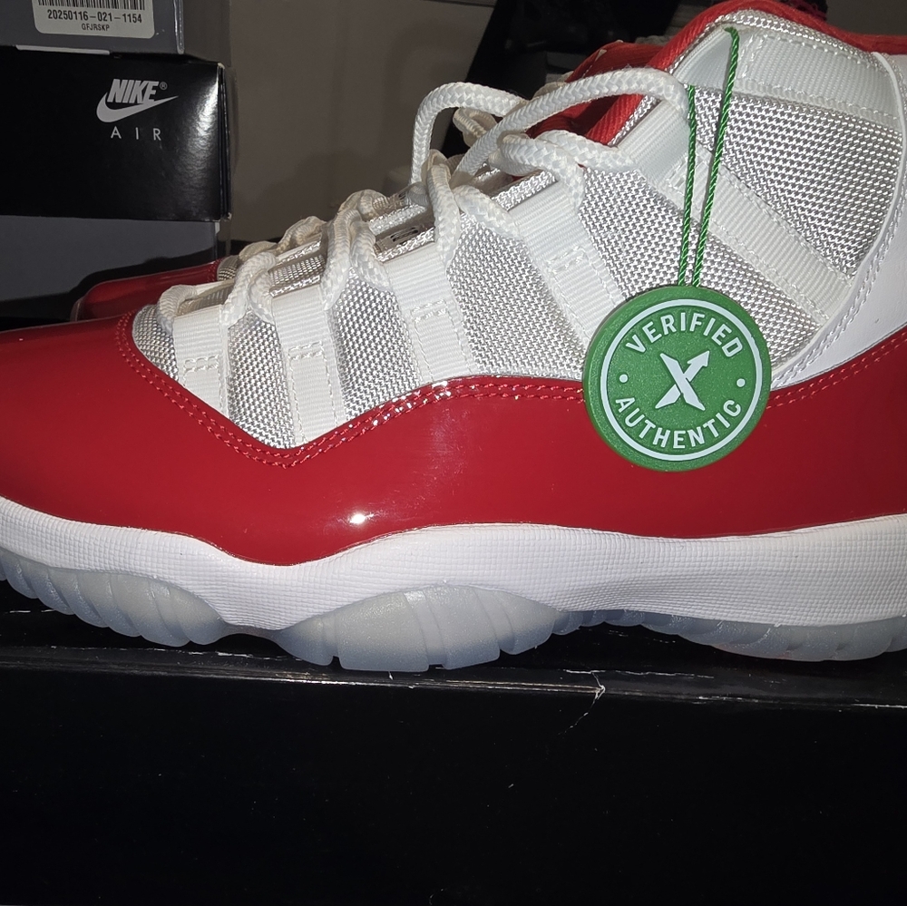 Nike Jordan Red and White High-Top Sneakers